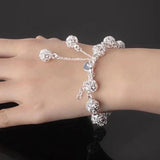 Hollow Out Ball Bracelets Ethnic Retro Silver Plated Birthday Jewelry