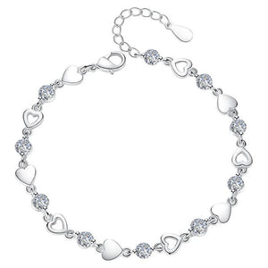 Sweet Zircon Crystal Heart Bracelet Women Edition