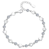 Sweet Zircon Crystal Heart Bracelet Women Edition