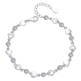 Sweet Zircon Crystal Heart Bracelet Women Edition