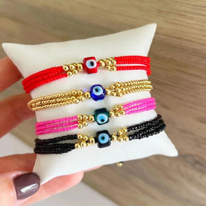 Go2boho Evil Eye Boho Beaded Bracelets Women Colorful Friendship Jewelry