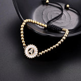 CZ 26 Alphabet Letter Charm Bracelet Copper A-Z Initial Chain Women