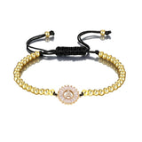 CZ 26 Alphabet Letter Charm Bracelet Copper A-Z Initial Chain Women