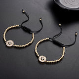 CZ 26 Alphabet Letter Charm Bracelet Copper A-Z Initial Chain Women