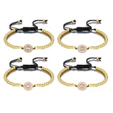 CZ 26 Alphabet Letter Charm Bracelet Copper A-Z Initial Chain Women