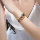 Multilayer Stackable Bead Bracelets Set Multicolor Jewelry