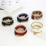Multilayer Stackable Bead Bracelets Set Multicolor Jewelry