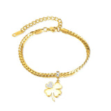 Stainless Steel Clover Pendant Bracelet