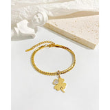 Stainless Steel Clover Pendant Bracelet