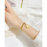 Stainless Steel Clover Pendant Bracelet