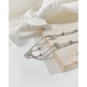 Retro Snake Bones Chain Bracelet Stainless Steel Double Layer Tree of Life
