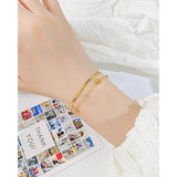Retro Snake Bones Chain Bracelet Stainless Steel Double Layer Tree of Life