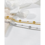 Retro Snake Bones Chain Bracelet Stainless Steel Double Layer Tree of Life