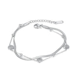 Retro Snake Bones Chain Bracelet Stainless Steel Double Layer Tree of Life