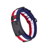 Custom Medical Alert Bracelet Engraved Nylon Wristband