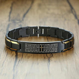 Stainless Steel Lord's Prayer Bracelet Men Latin Japanese Christian Language