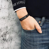 Stainless Steel Lord's Prayer Bracelet Men Latin Japanese Christian Language