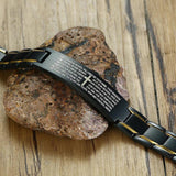 Stainless Steel Lord's Prayer Bracelet Men Latin Japanese Christian Language