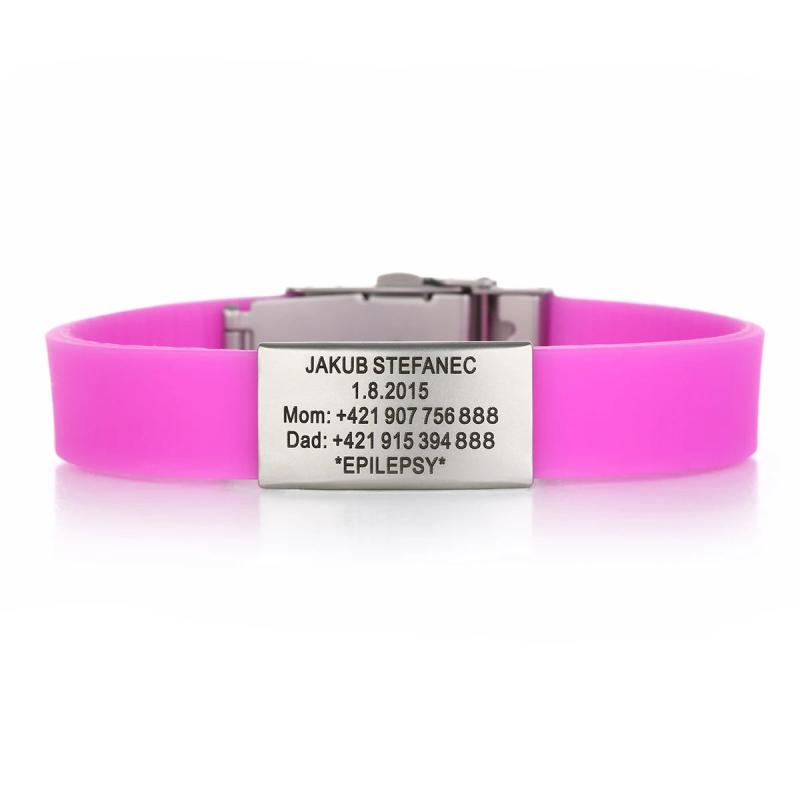 Personalized Womens' Medical ID Bracelet Child Safety Wristband