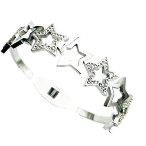 Hollow Zircon Star Bracelet Stainless Steel Romantic Rose Jewelry Gift