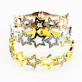 Hollow Zircon Star Bracelet Stainless Steel Romantic Rose Jewelry Gift