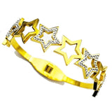 Hollow Zircon Star Bracelet Stainless Steel Romantic Rose Jewelry Gift