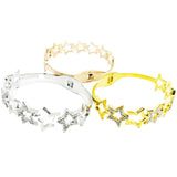Hollow Zircon Star Bracelet Stainless Steel Romantic Rose Jewelry Gift