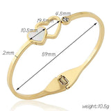 Stainless Steel Crystal Heart Bracelet Bangle for Women