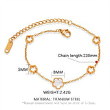Shell Flower Chain Bracelet Stainless Steel On Hand Jewelry
