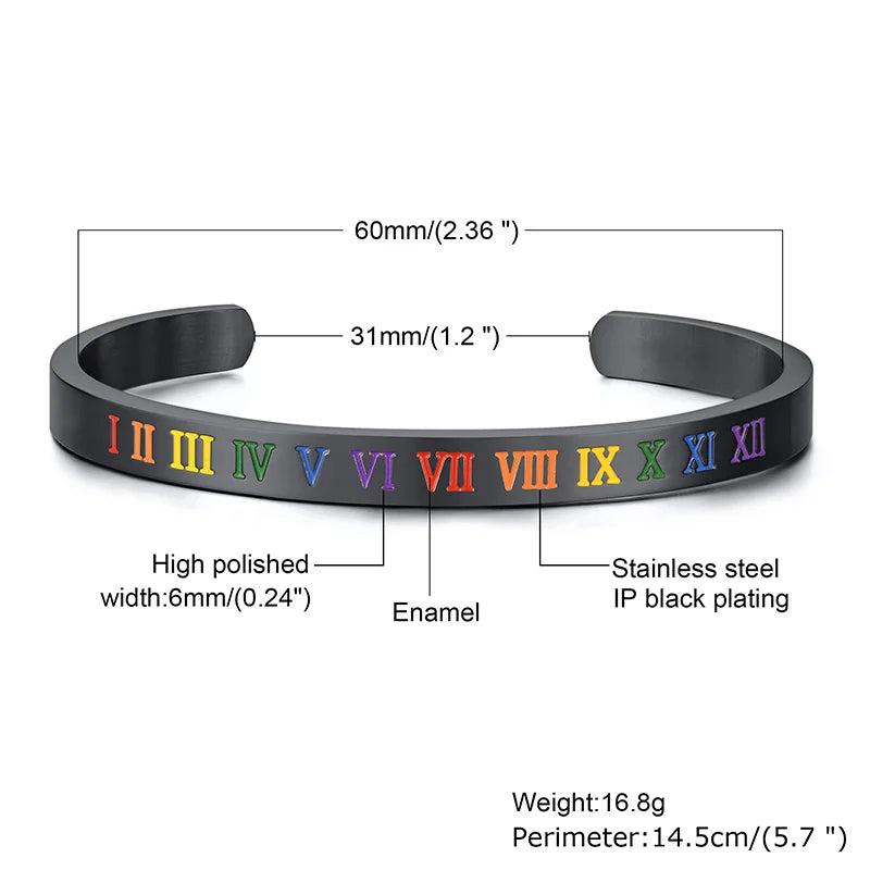 Assorted Colors 3MM-16MM Flat Skinny Cuff Bangle Bracelet Stainless Steel