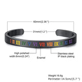 Assorted Colors 3MM-16MM Flat Skinny Cuff Bangle Bracelet Stainless Steel