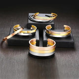 Assorted Colors 3MM-16MM Flat Skinny Cuff Bangle Bracelet Stainless Steel