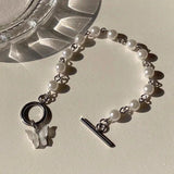 Adjustable Daisy Flower Pearl Bracelet for Women Girls Gift