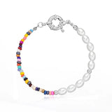 Adjustable Daisy Flower Pearl Bracelet for Women Girls Gift