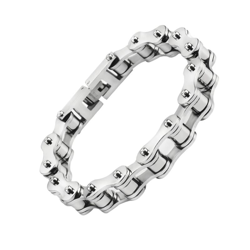 Men's Titanium Steel Bracelet Punk Chains Biker Bangle