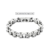 Men's Titanium Steel Bracelet Punk Chains Biker Bangle