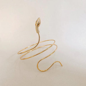 Punk Twisted Coiled Snake Bracelet Women Retro Spiral Arm Cuff Armlet Armband