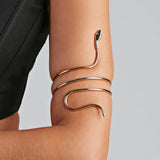 Punk Twisted Coiled Snake Bracelet Women Retro Spiral Arm Cuff Armlet Armband