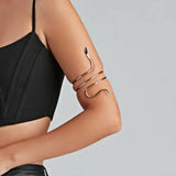 Punk Twisted Coiled Snake Bracelet Women Retro Spiral Arm Cuff Armlet Armband