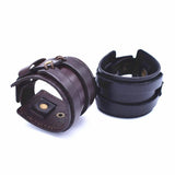 Brown Leather Punk Bracelets for Men