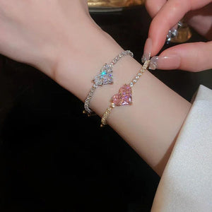 Zircon Love Heart Adjustable Bracelet for Women