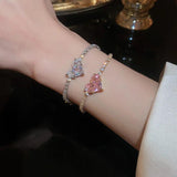 Zircon Love Heart Adjustable Bracelet for Women