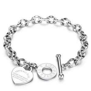 Stainless Steel Heart Bracelet for Women