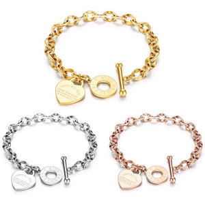 Stainless Steel Heart Bracelet for Women