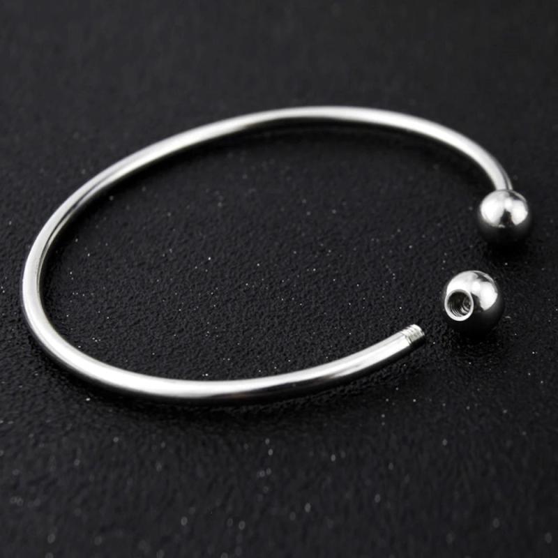 2pcs Stainless Steel Adjustable Cuff Bangle Bracelets Blanks