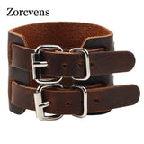 Retro Leather Cuff Bracelet with Adjustable Clasp