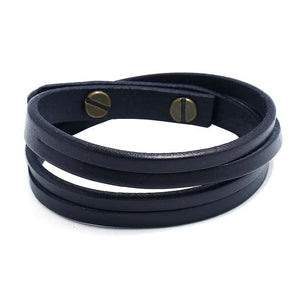Men's Punk Vintage Leather Rope Bracelet Bangle