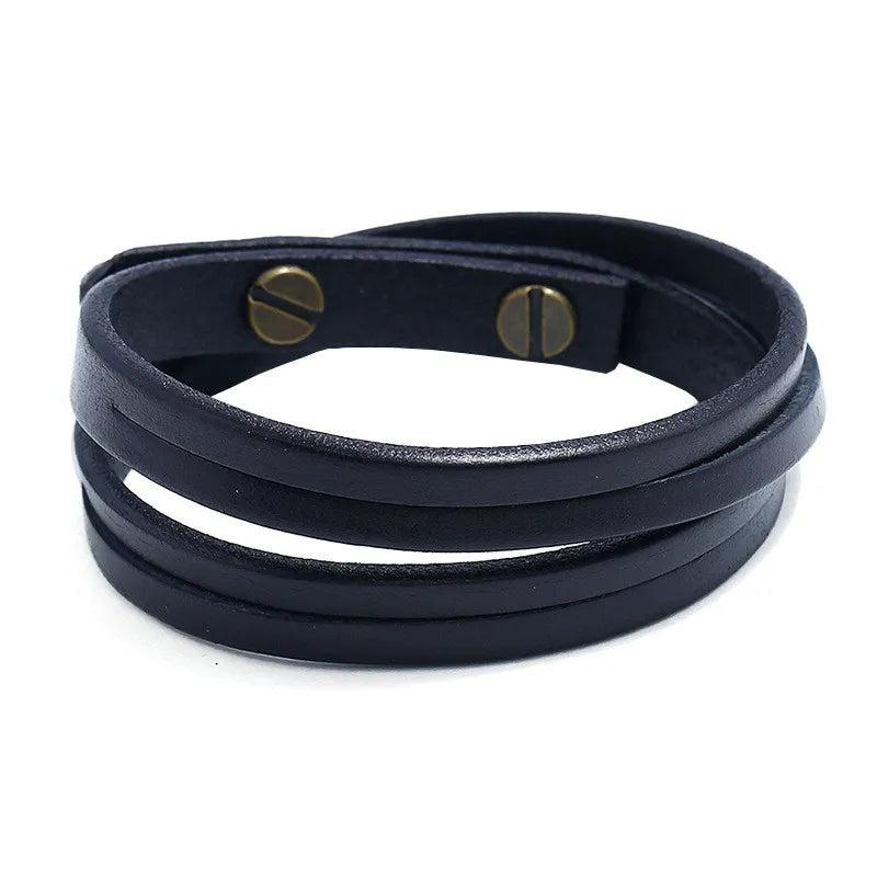 Men's Punk Vintage Leather Rope Bracelet Bangle