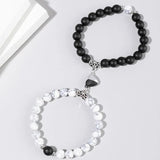 Heart Shaped Magnet Attraction Couple Bracelet Set Natural Stone Distance Paired