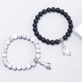 Heart Shaped Magnet Attraction Couple Bracelet Set Natural Stone Distance Paired